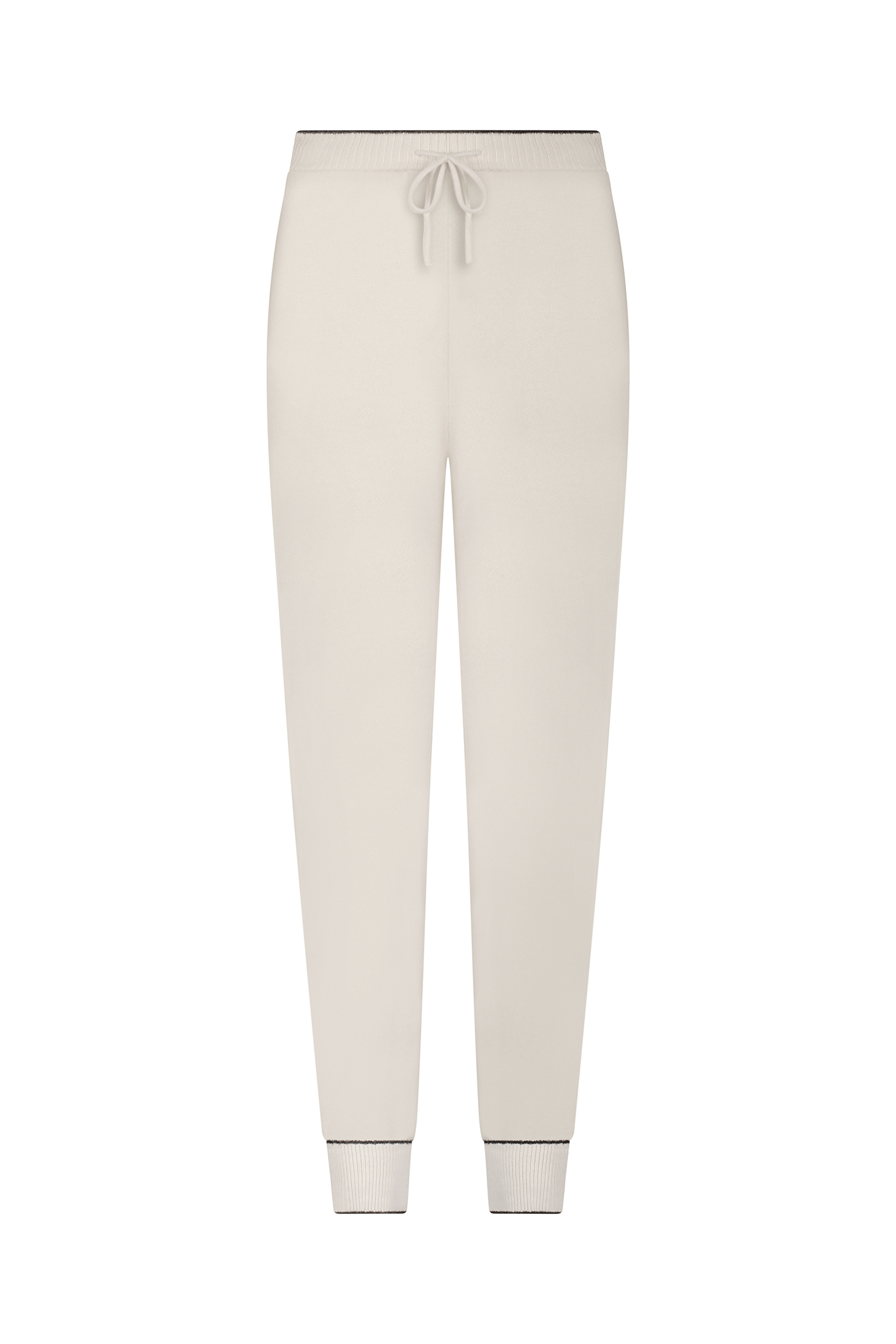 The Alice Jogger from Gigi C Lounge, crafted in a cozy wool/cashmere blend with a drawstring waistband and ribbed ankle cuffs, is elegantly set against a plain white background.