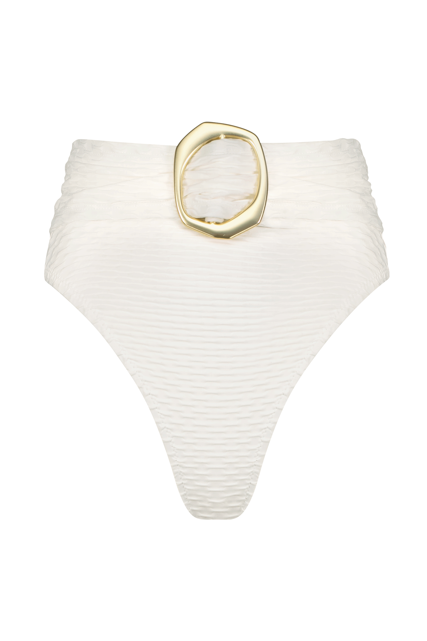 White Bikini Bottom with Gold Ring