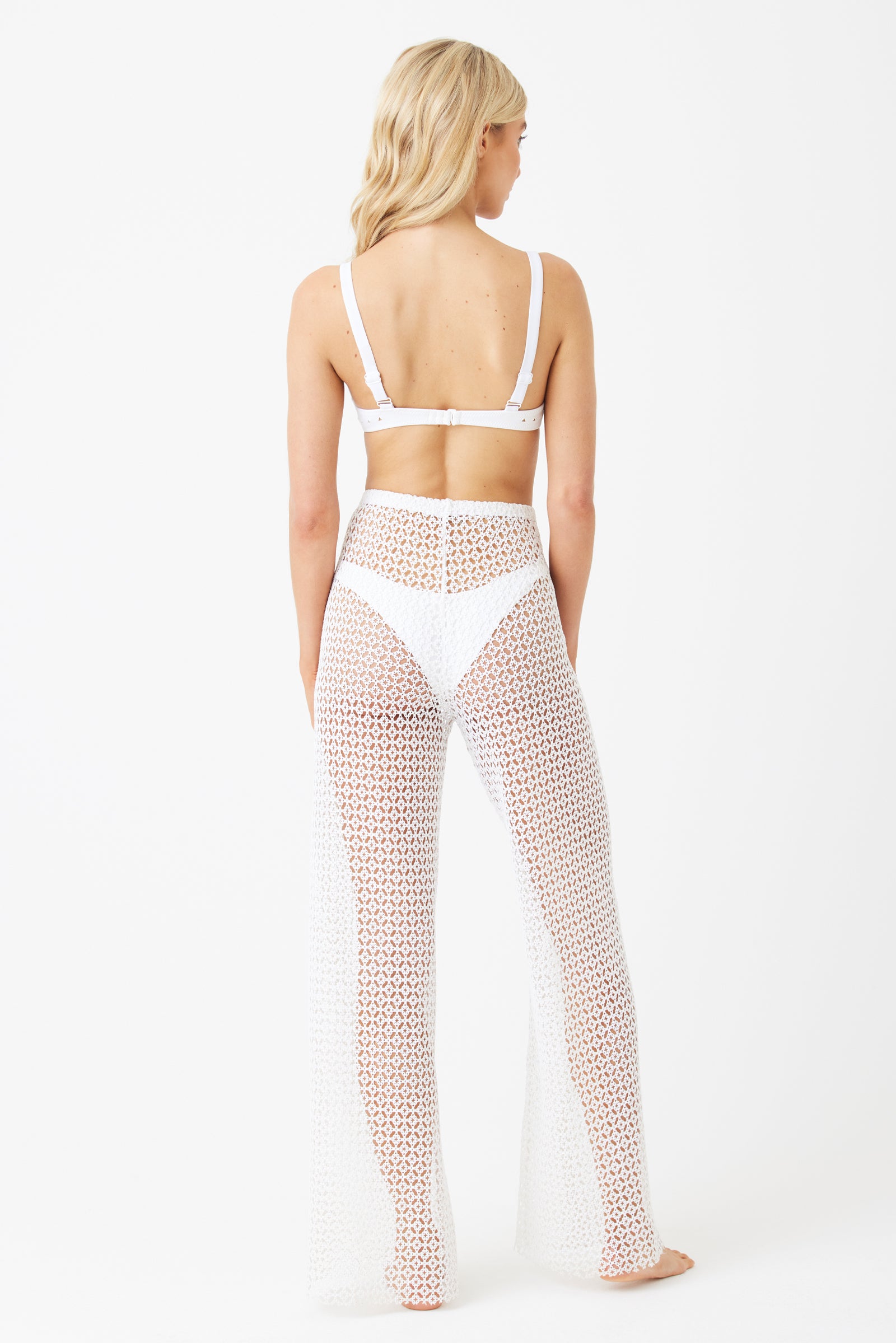 White Lace Cover Up Pants