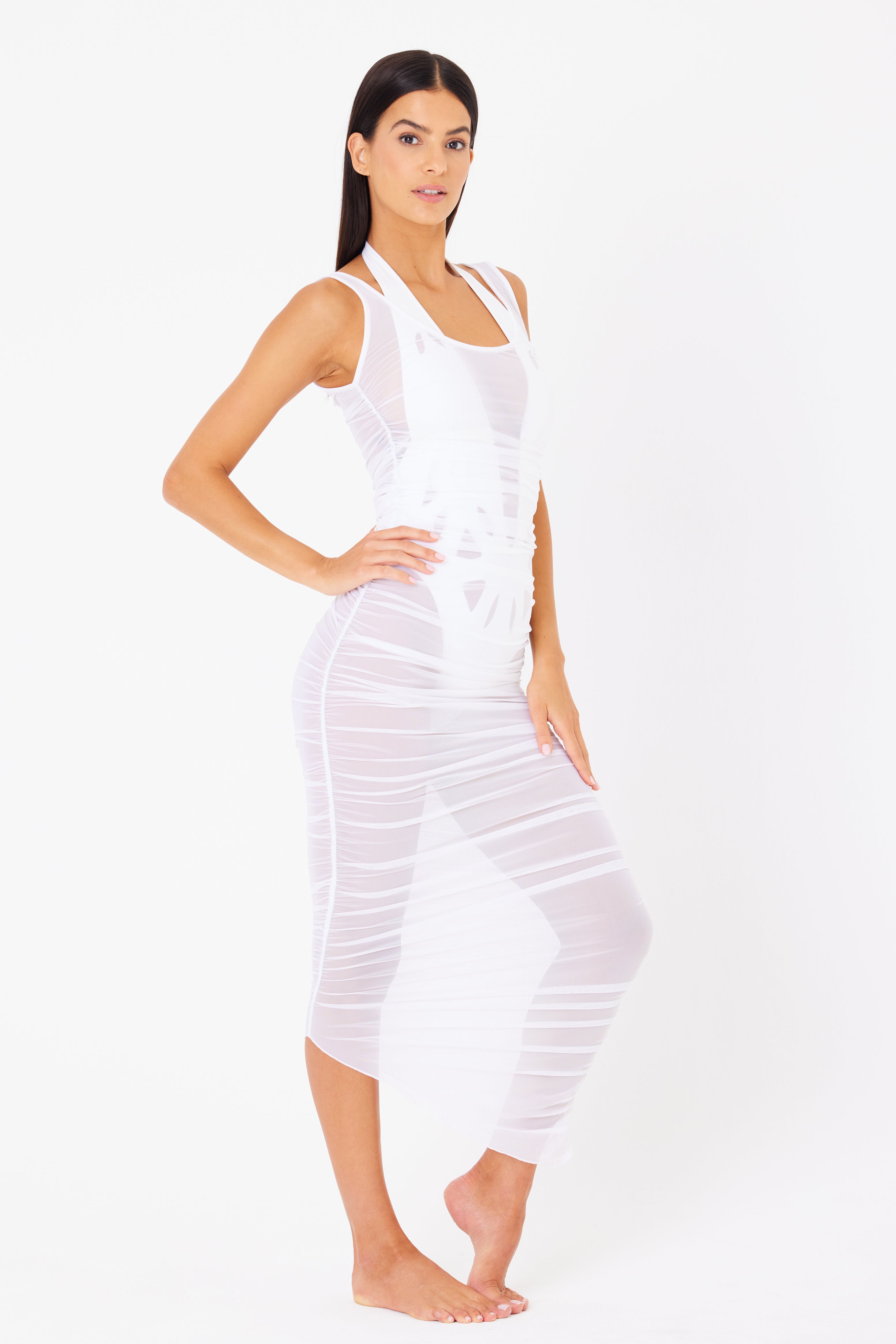 Stevie Midi Dress Cover Up White 